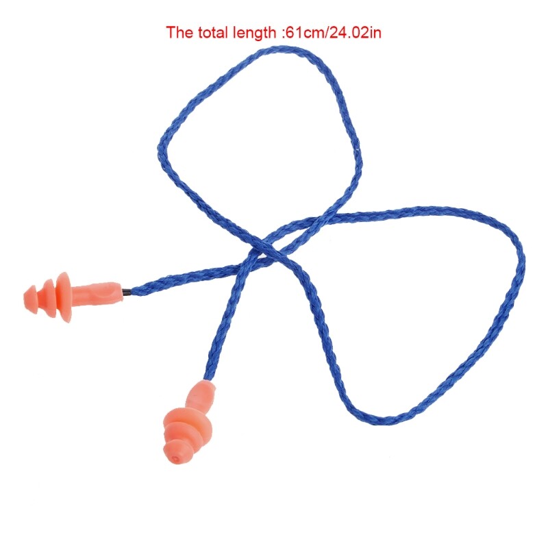 Soft Silicone Ear Plug Cotton String Hearing Protector Earplugs Noise Reduction