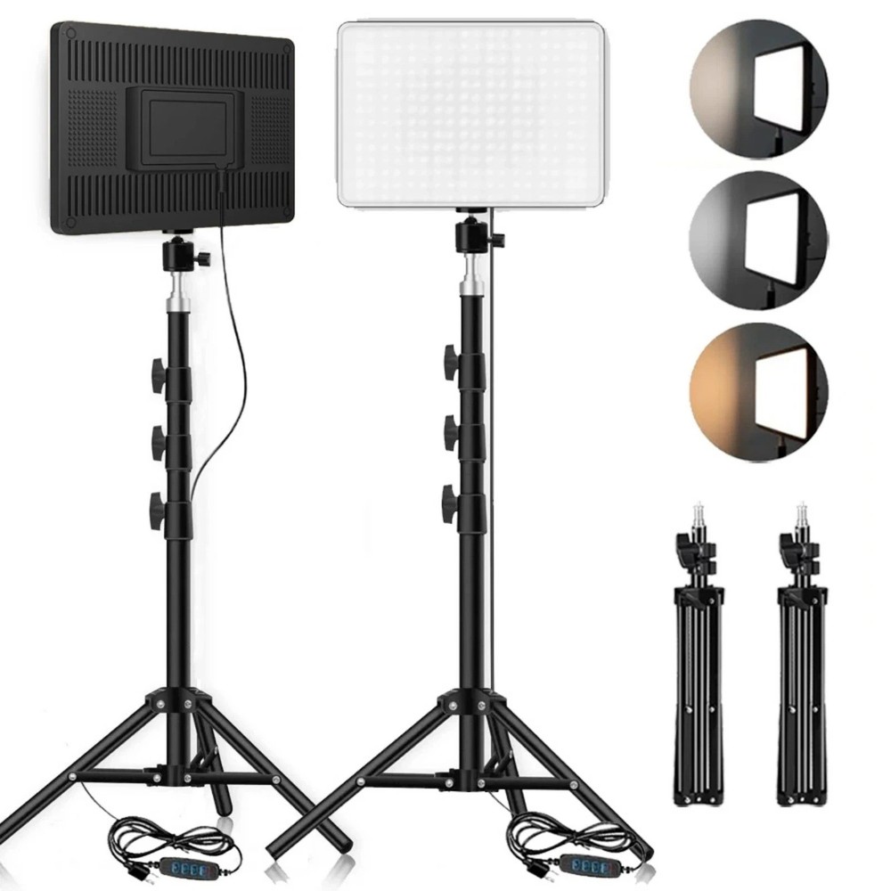 2-Pack LED Video Light Kit, NiceVeedi Studio Light, 2800-6500K Dimmable Photo