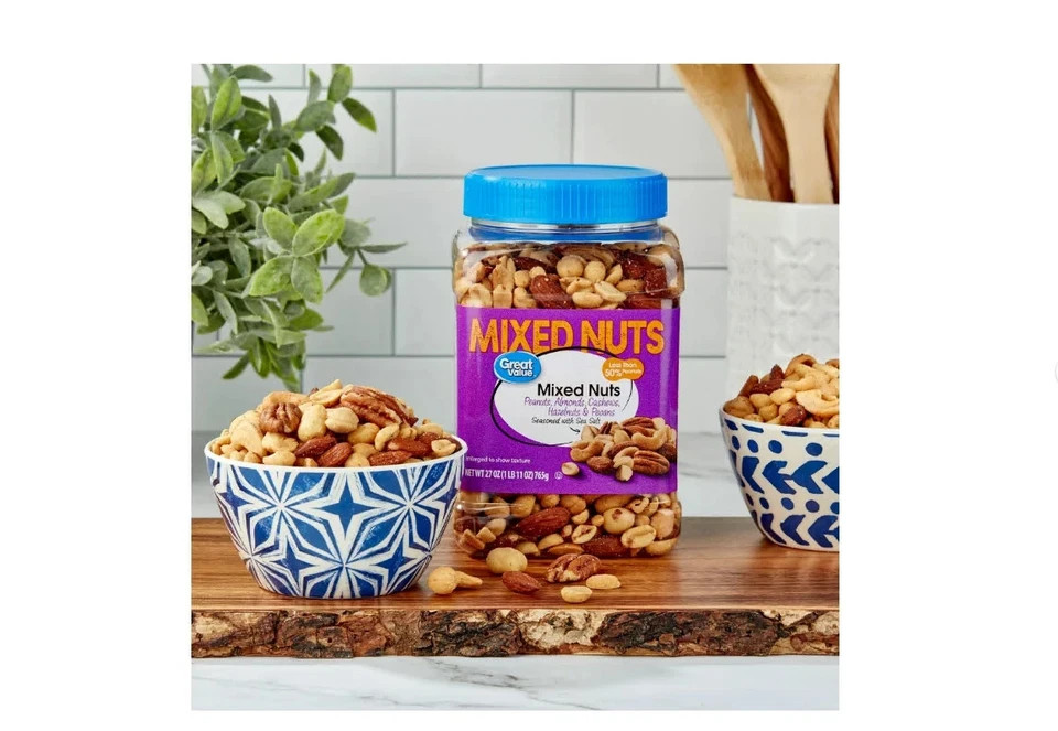 Great Value Mixed Nuts with Peanuts, 27 oz