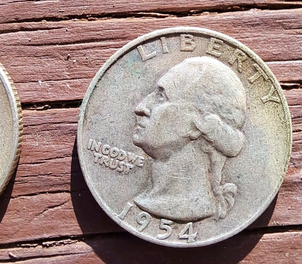 Three 1954 Washington Quarters 90% Silver Ungraded