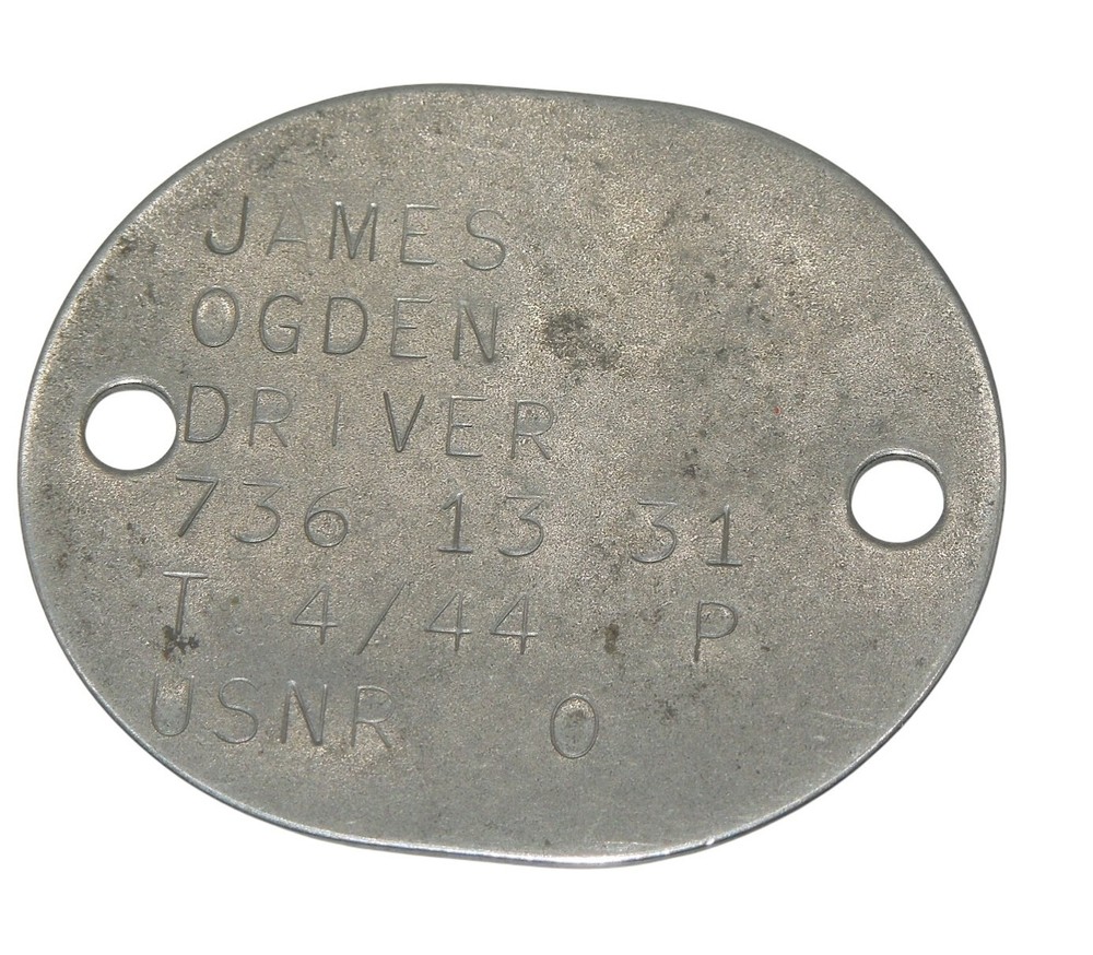 Original P1944 US Navy 1944 Dog Tag ID Driver CA1