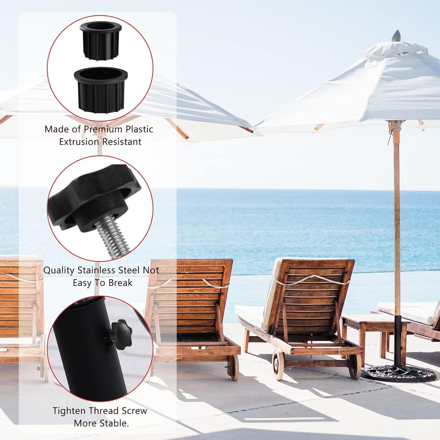 6 Pcs Umbrella Base Stand Replacement Parts,Patio Umbrella Base Replacement Part