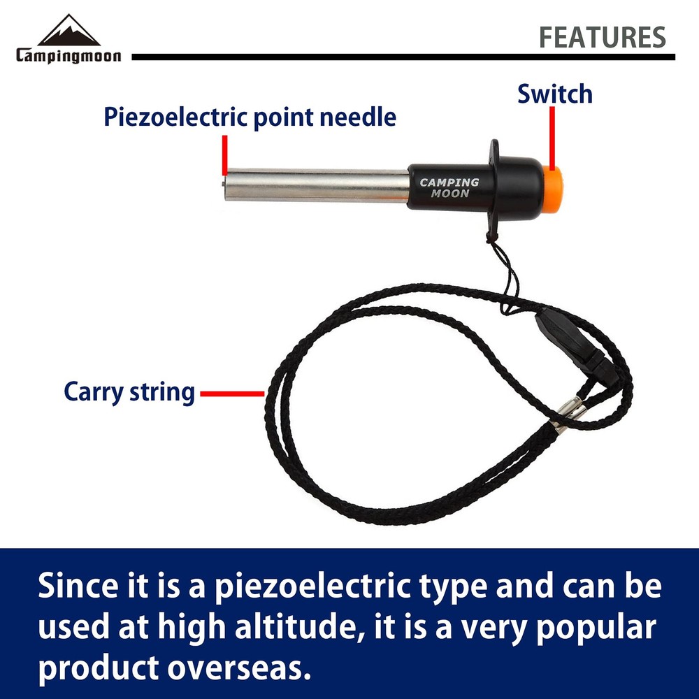 CAMPINGMOON Piezo Ignitor 2pcs Sparky Handheld Push Button Lighter I-1010-2P