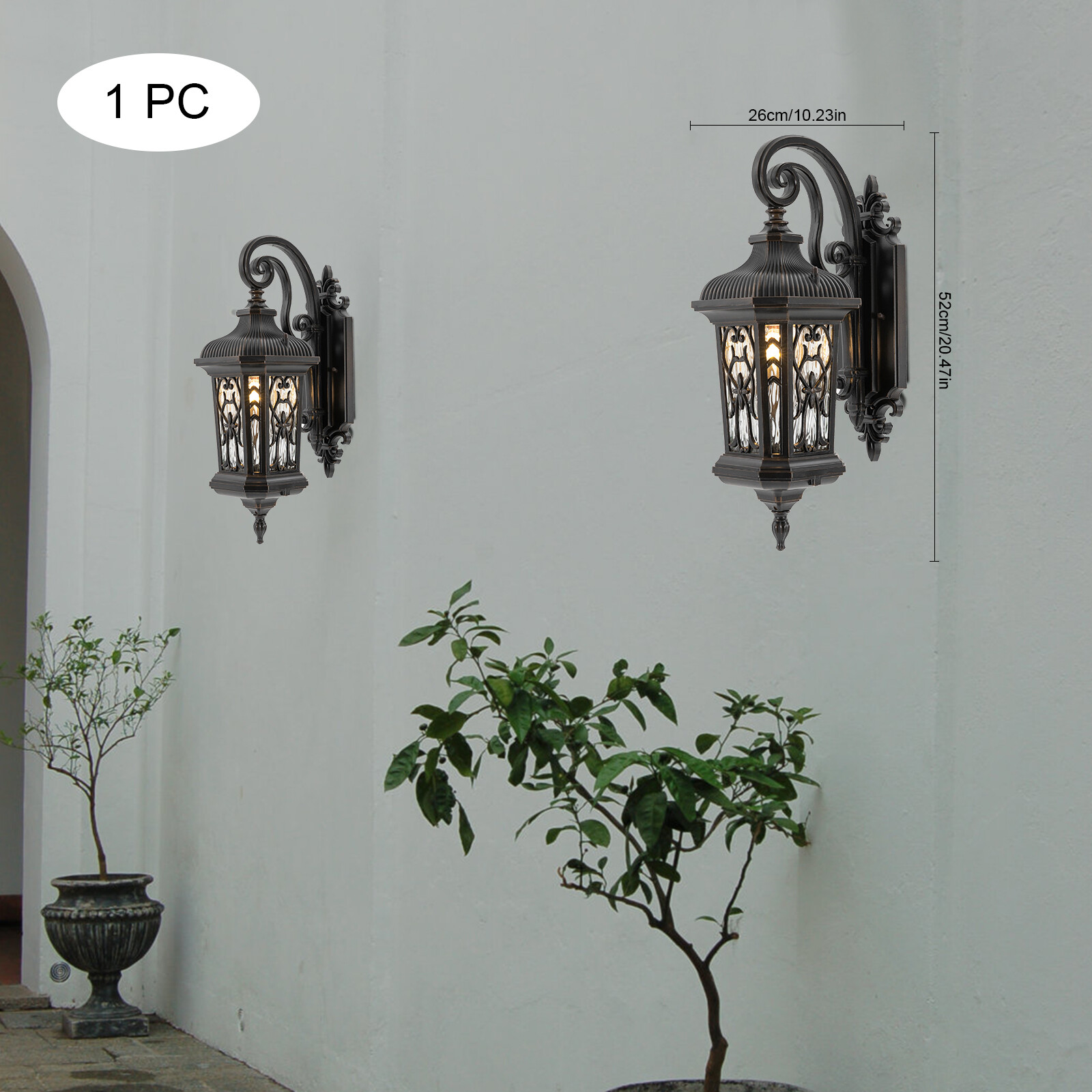 1* Dusk to Dawn Outdoor Wall Sconce Porch Light Exterior Wall Light Fixture