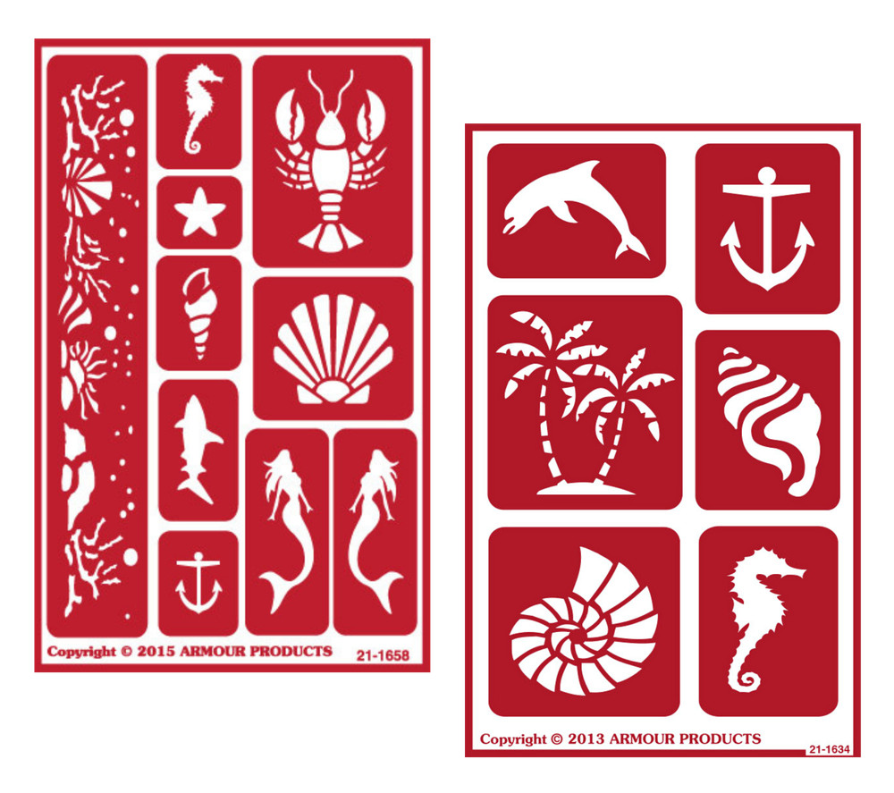 Nautical & Beach Stencil Seashore Glass Etching Stencils Reusable Armour Etch