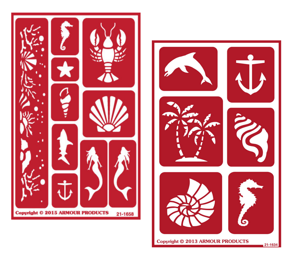 Nautical & Beach Stencil Seashore Glass Etching Stencils Reusable Armour Etch