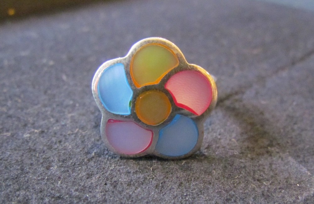 Ring Silver 925 Rodinated Permuth 55 Size 17.5mm