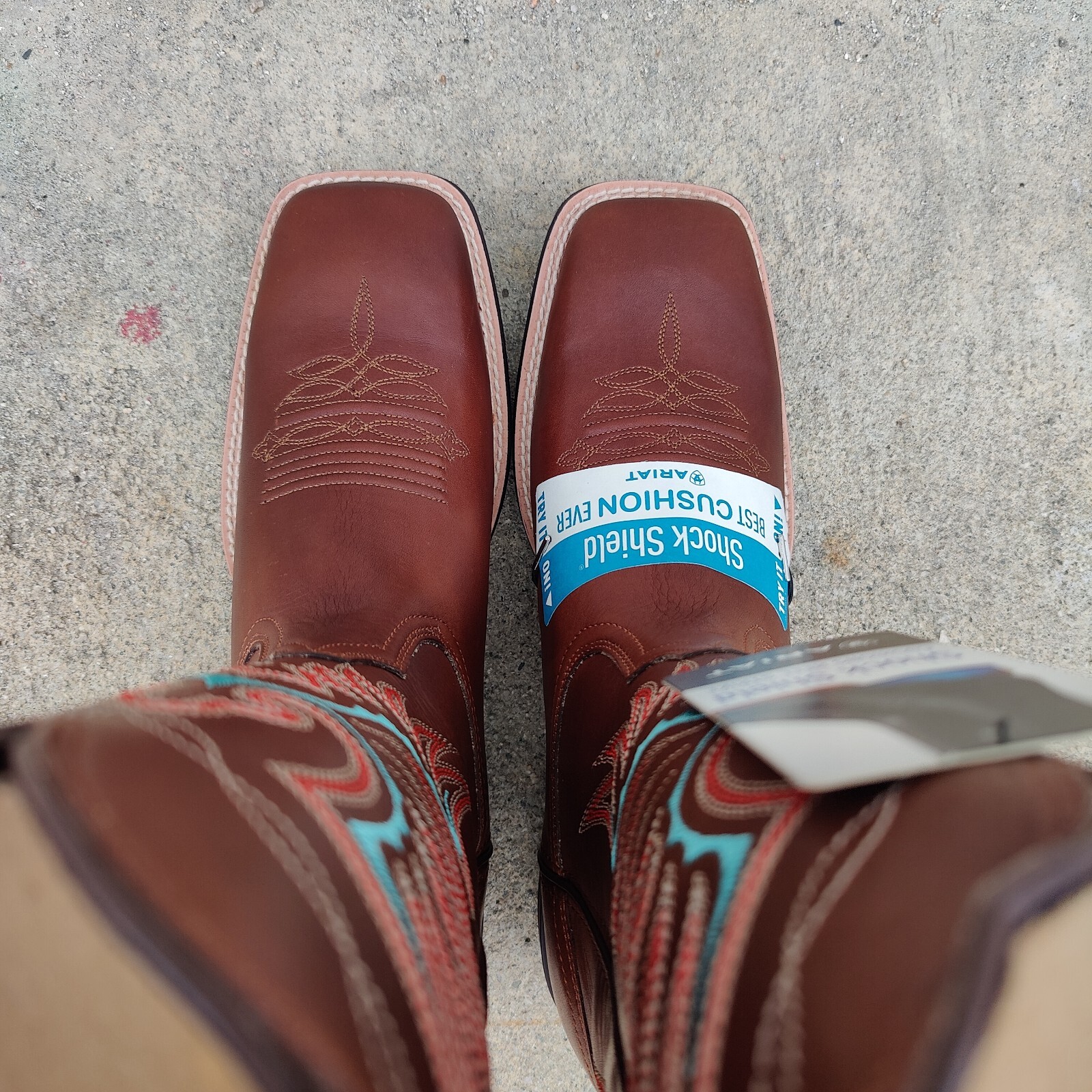 Ariat Rockdale Womens Sz 11 B Brown Distressed Leather Cowboy 12" Boots 1004238
