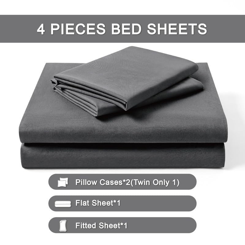 King Sheet Set - Ultra Soft Sheets for King Size Bed - Brushed Microfiber - D...