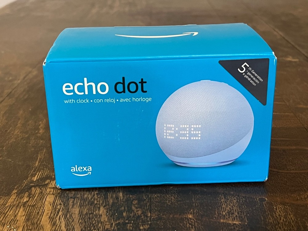 Amazon Echo Dot (5th Gen) with Clock White Alexa LED Display Bluetooth