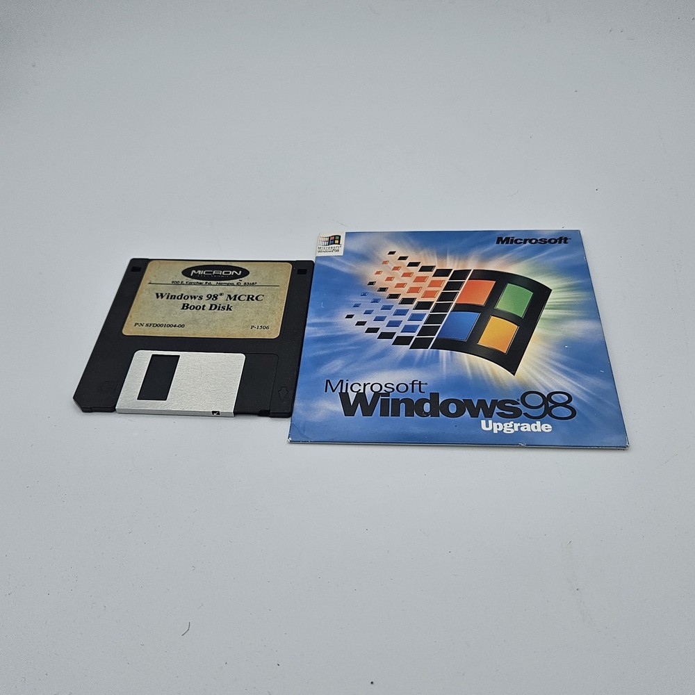Microsoft Windows 98 Upgrade Kit CD Floppy Boot Disk Key Vintage Software
