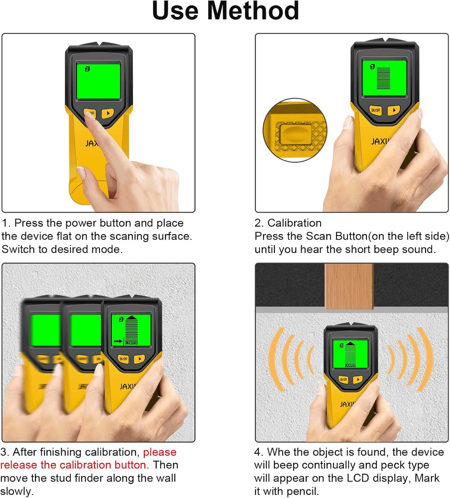 Stud Finder Wall Scanner - 5 in 1 Stud Finder Tool W/Microprocessor Chip and HD