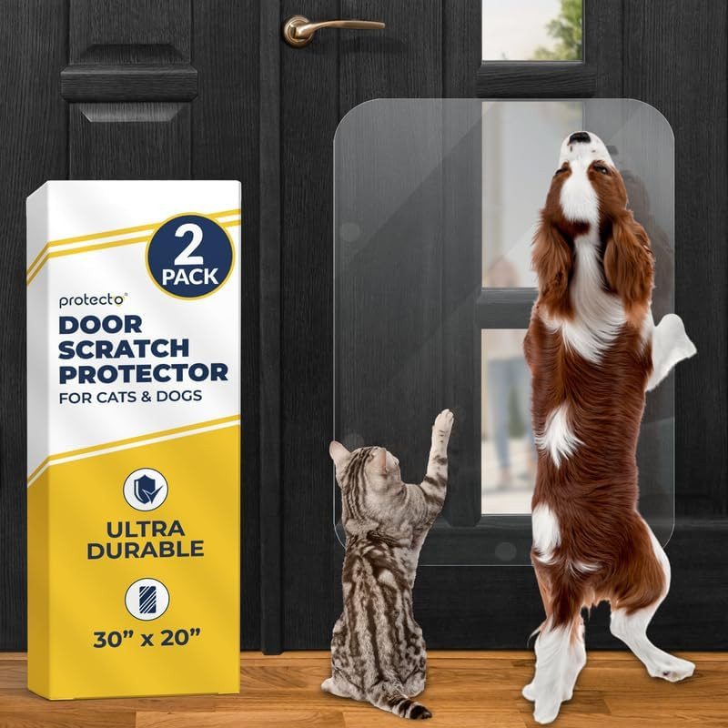 2 Pack Scratch Guard for Doors - Protect Walls & Screens from Pets