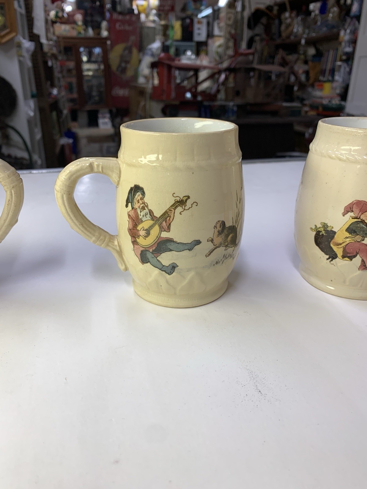 Antique Villeroy & Boch Mettlach Jug Mug Gnomes Read Description Geschutzt?
