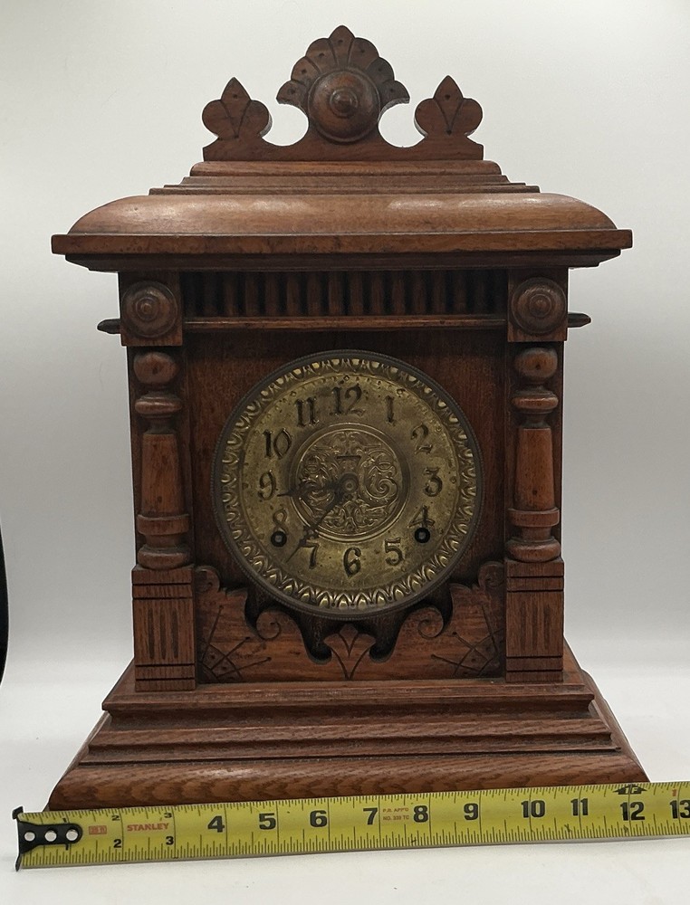 Antique Ingraham Eclipse Cabinet Clock, 1885 Patent Regulator