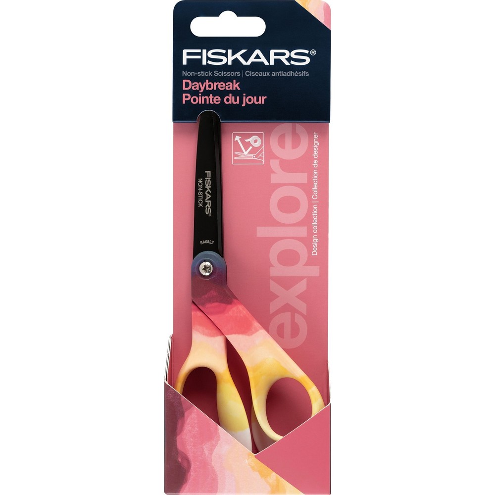 Fiskars Explore Collection 8" Non-Stick Scissors - "Daybreak" Pattern #179282