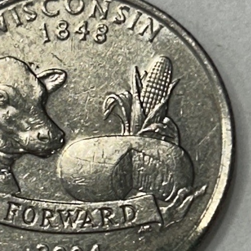 2004 D Extra Leaf High Wisconsin State Quarter Error Coin