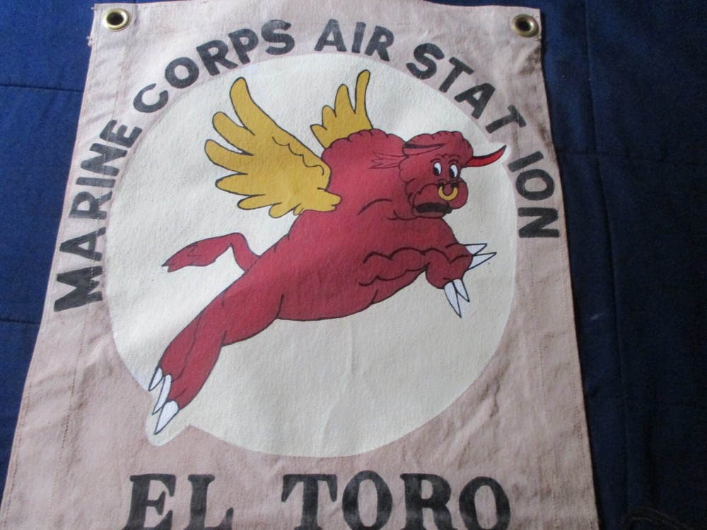 WWII USMC EL TORO MARINE AIR BASE BARRACKS WALL FLAG