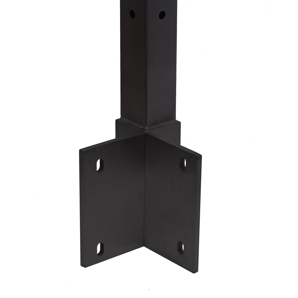 Stainless Steel Corner Post for Cable Railing - 36"x2" Side Mount, Black