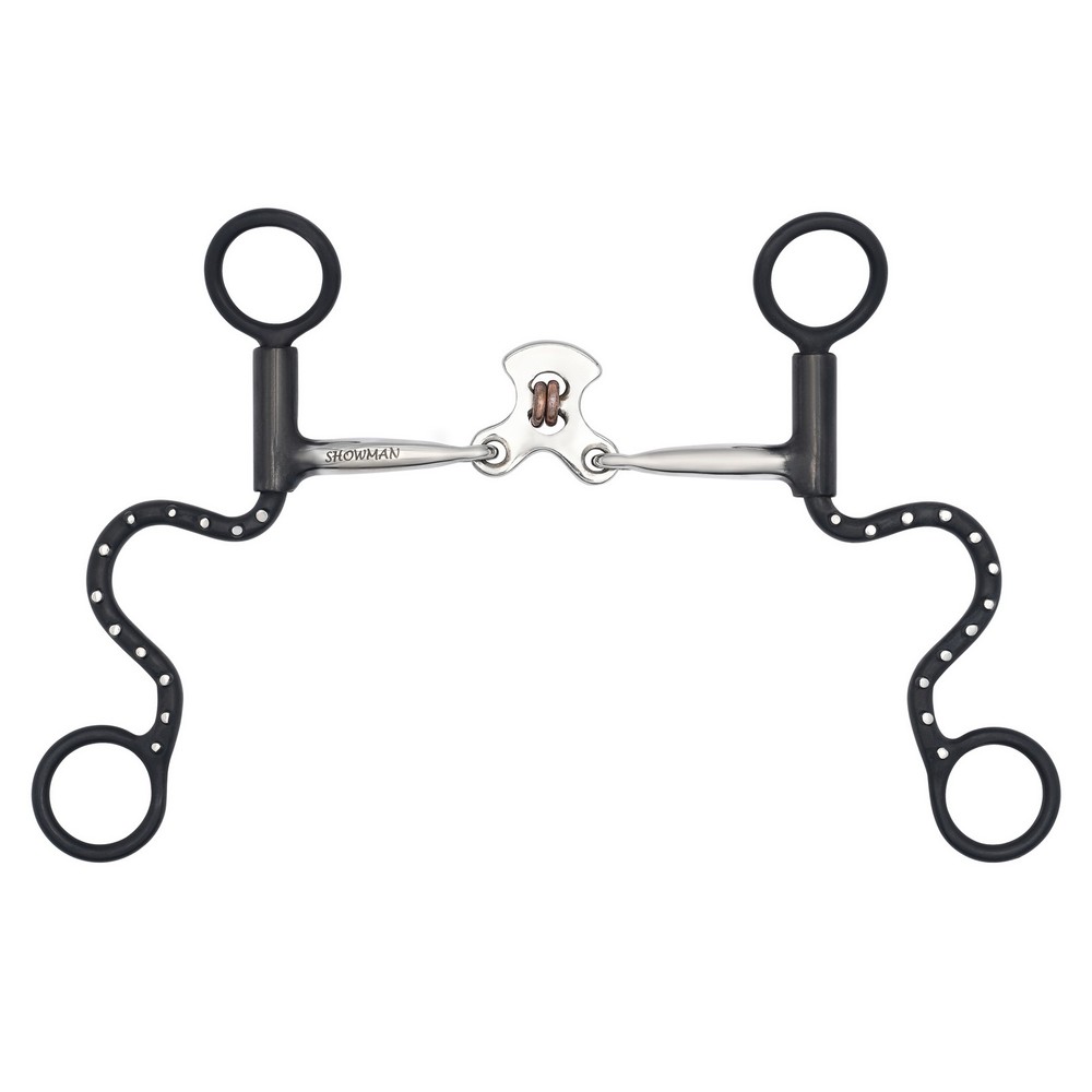 Showman Double Joint Copper Roller Silver Dotted Shank Bit