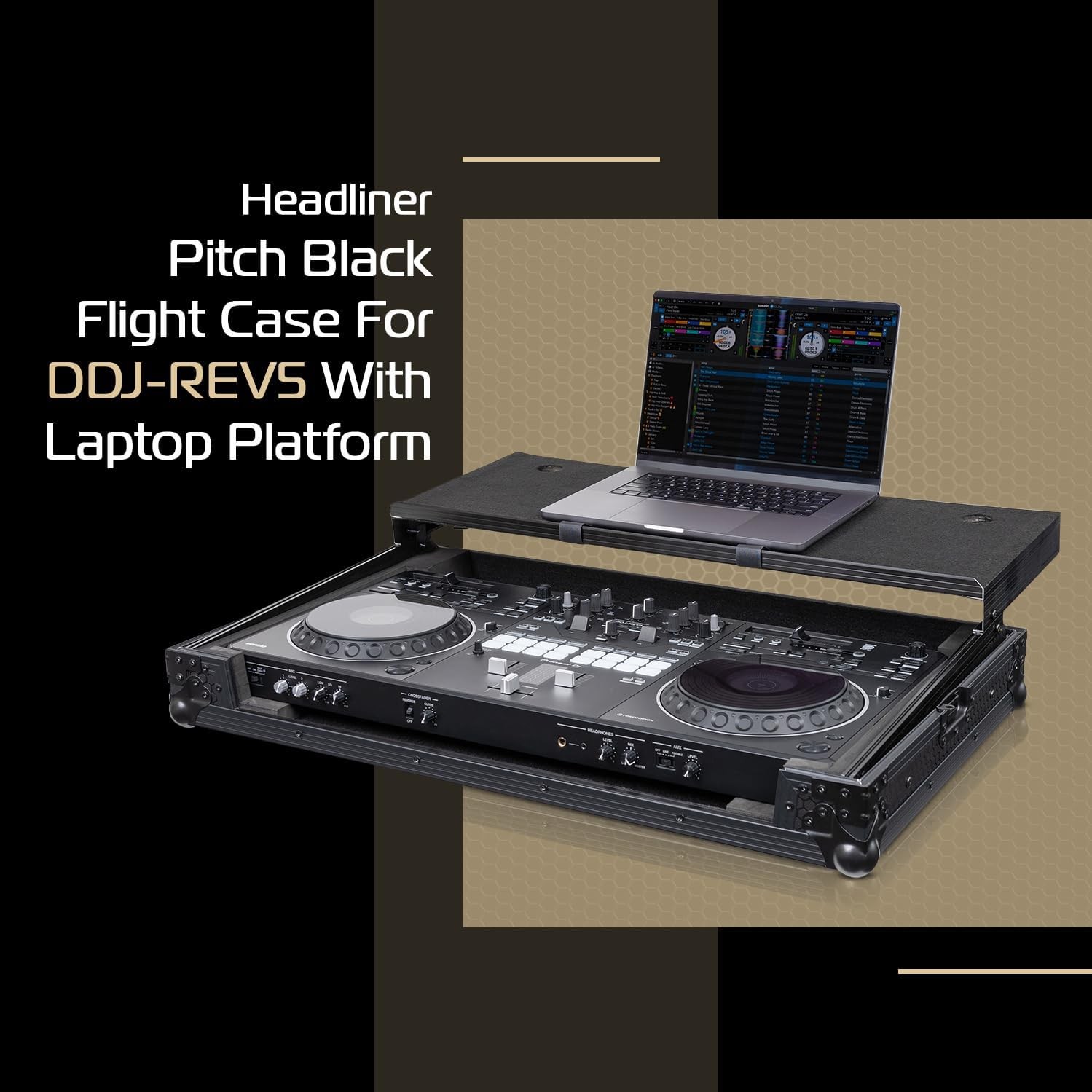 Headliner Pitch Black Flight Case Compatible with Pioneer DJ DDJ-REV5 Controller