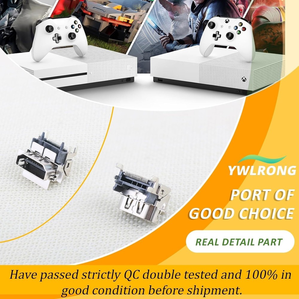 2Pack HDMI Port Replacement for Xbox One S Socket Jack Interface Connector fo...