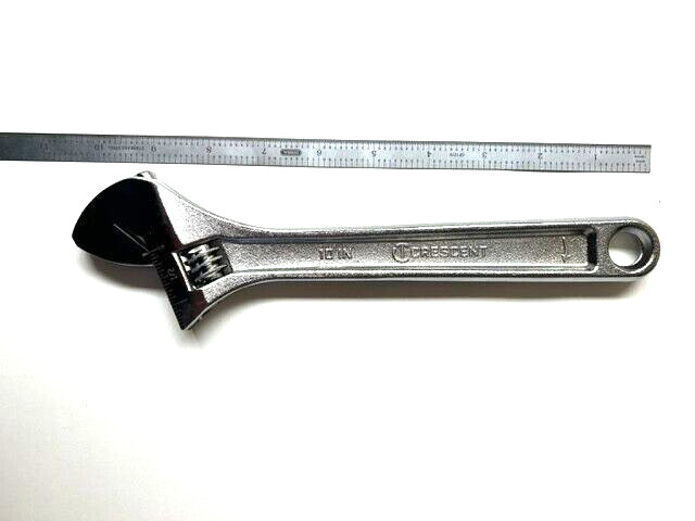 10" ADJUSTABLE WRENCH CHROME PLATED CRESCENT AC210BK