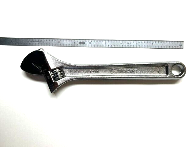 10" ADJUSTABLE WRENCH CHROME PLATED CRESCENT AC210BK