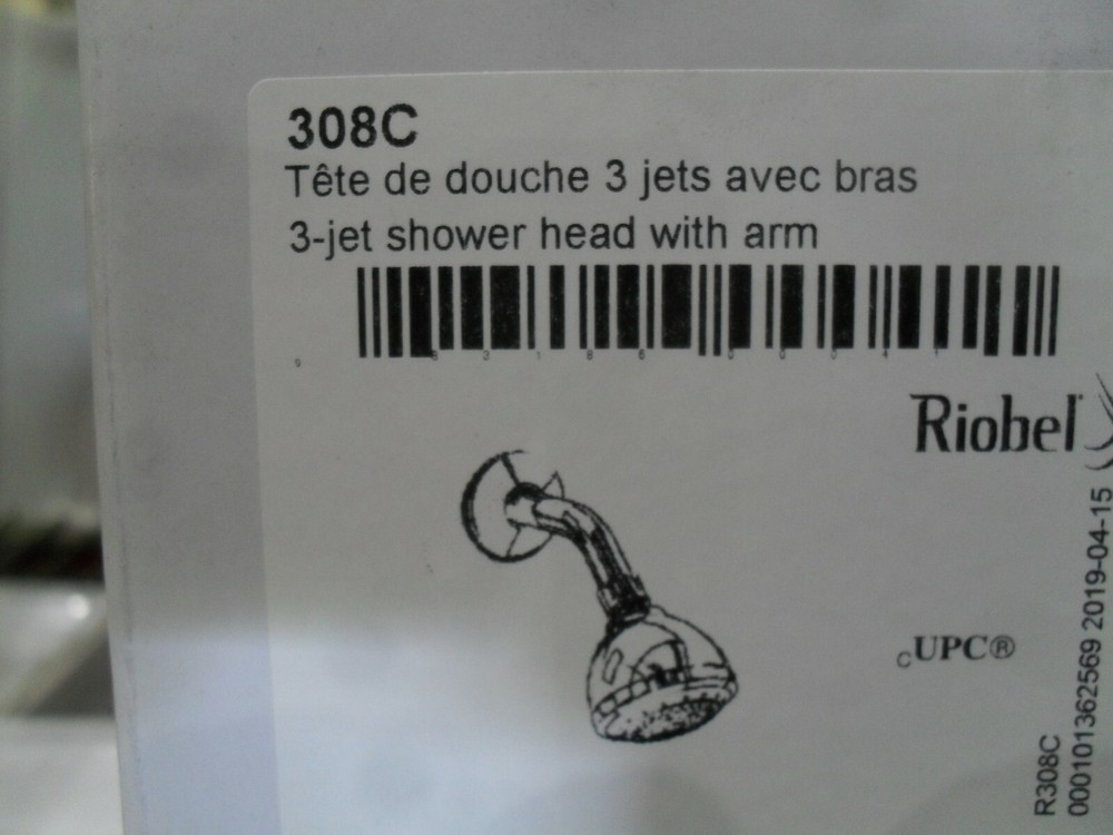 Riobel 308C 3 Function 3" Shower head with Arm Chrome