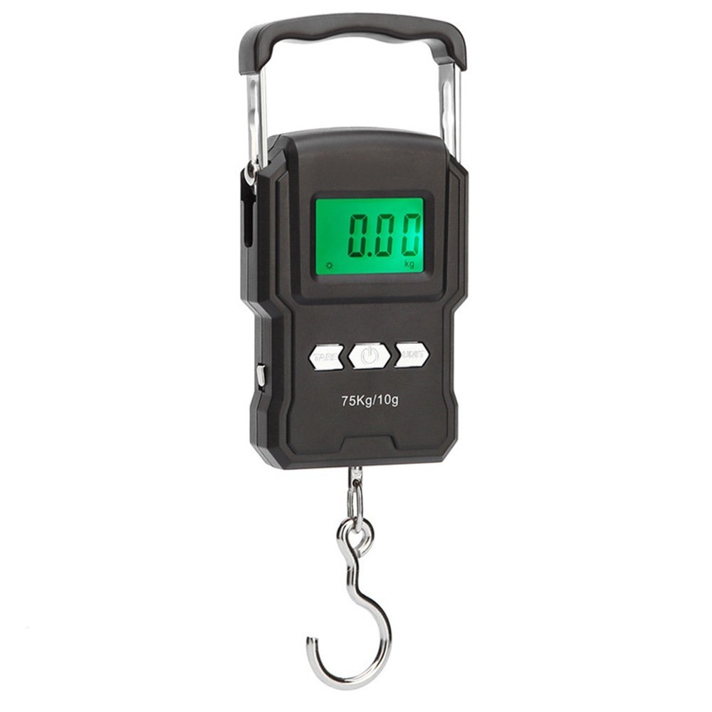 Fishing Electronic Digital Scale with Retractable Handle 10g 75kg Range