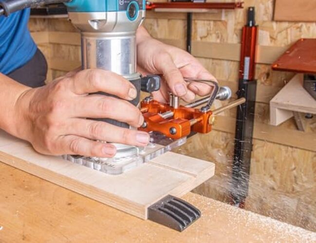 Router Guide Rail Adapter with Quick-Adjust System for Arc Cutting & Multi