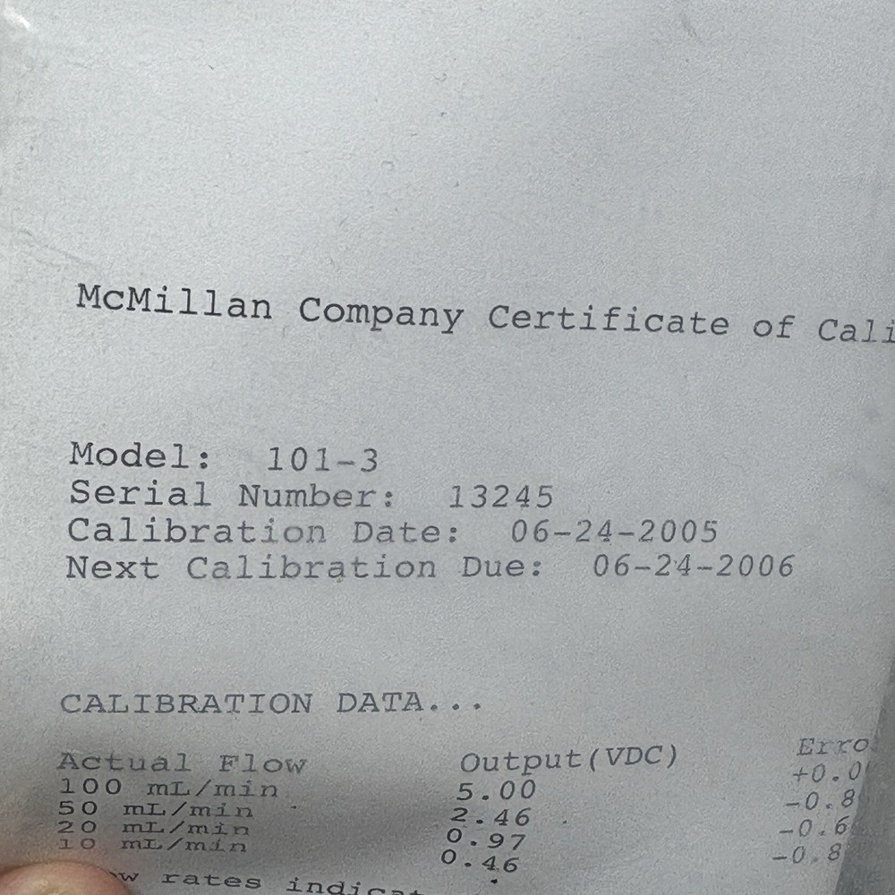 McMillan Co. 101 Flo-Sen Flow Sensor - NEW
