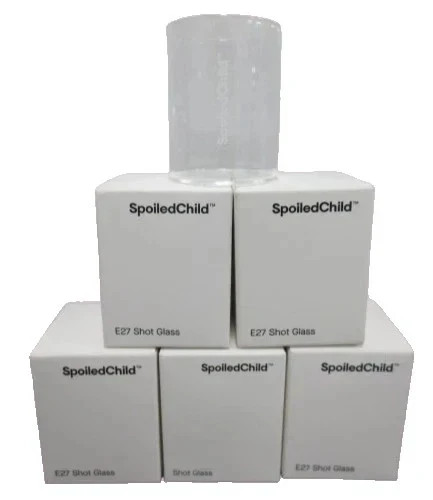 5X   SPOILED CHILD SHOT GLASS BOXED GLASSES - 30ML EACH  NEW IN BOXES