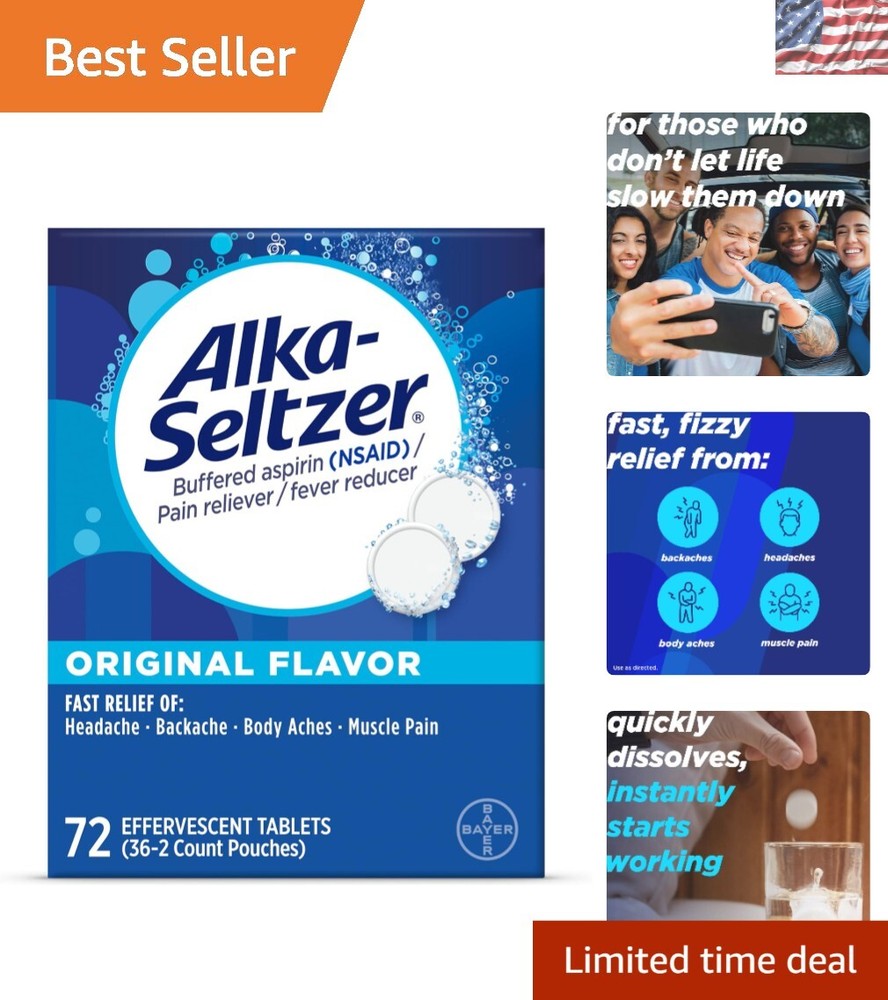Alka-Seltzer Original Antacid Relief Effervescent Tablets 72 Count...