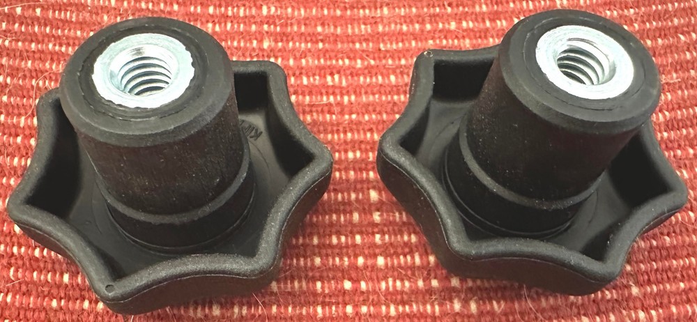 Knobs Black KIPP Hand Knob (Pair) White Center 5/16-18 thread-Open Box