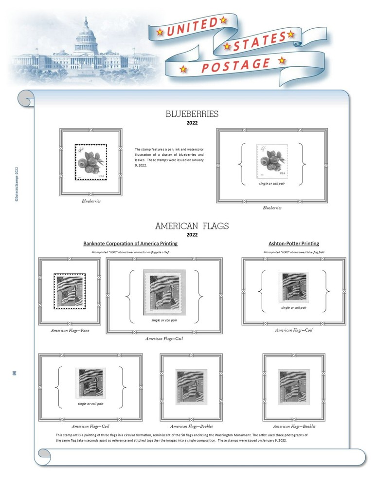 2022 U.S. Regular Issue Singles COMPLETE Supplement (White Ace Alternative)