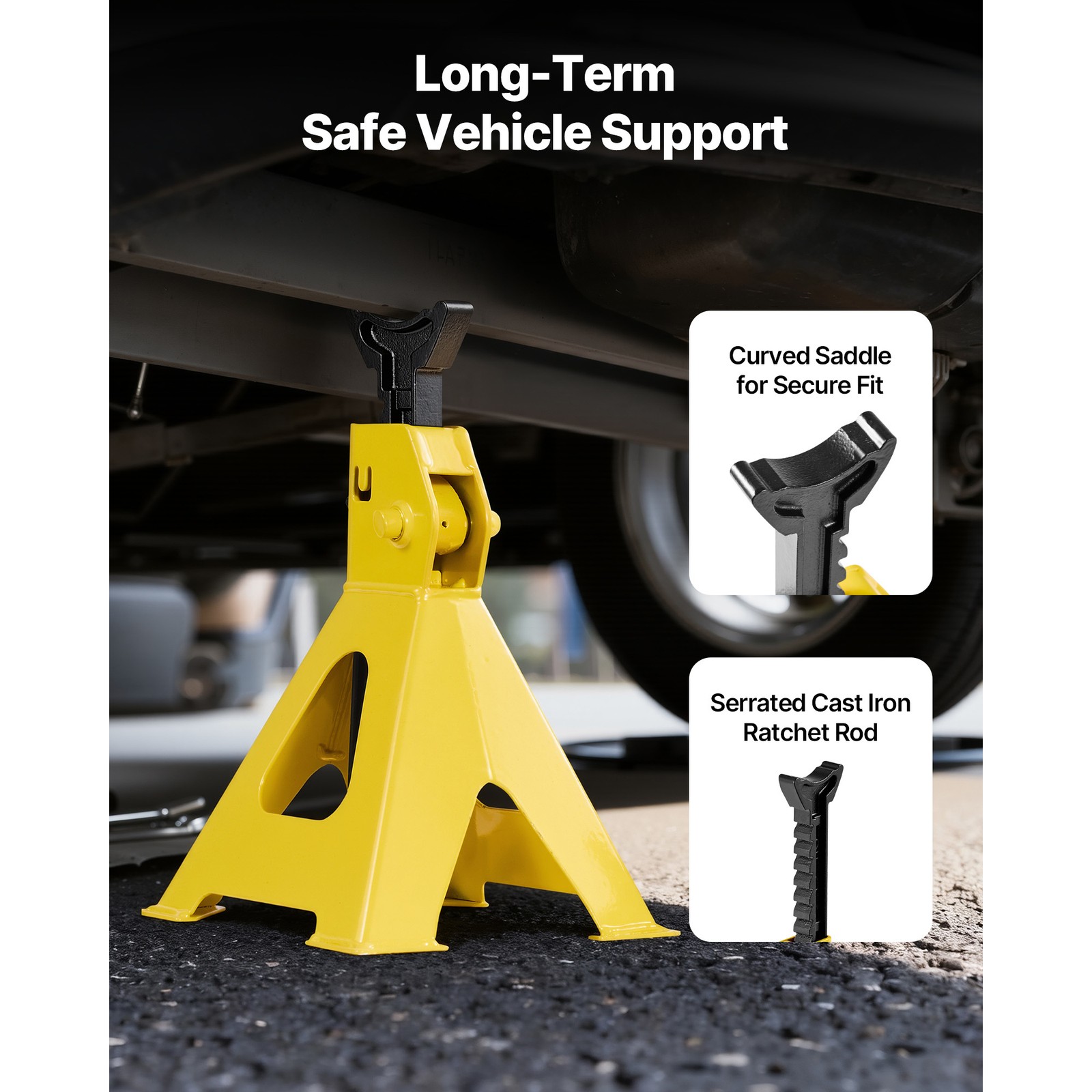 2 Ton Low Profile Floor Jack Single Piston Hydraulic Car Jack with 2 Jack Stands