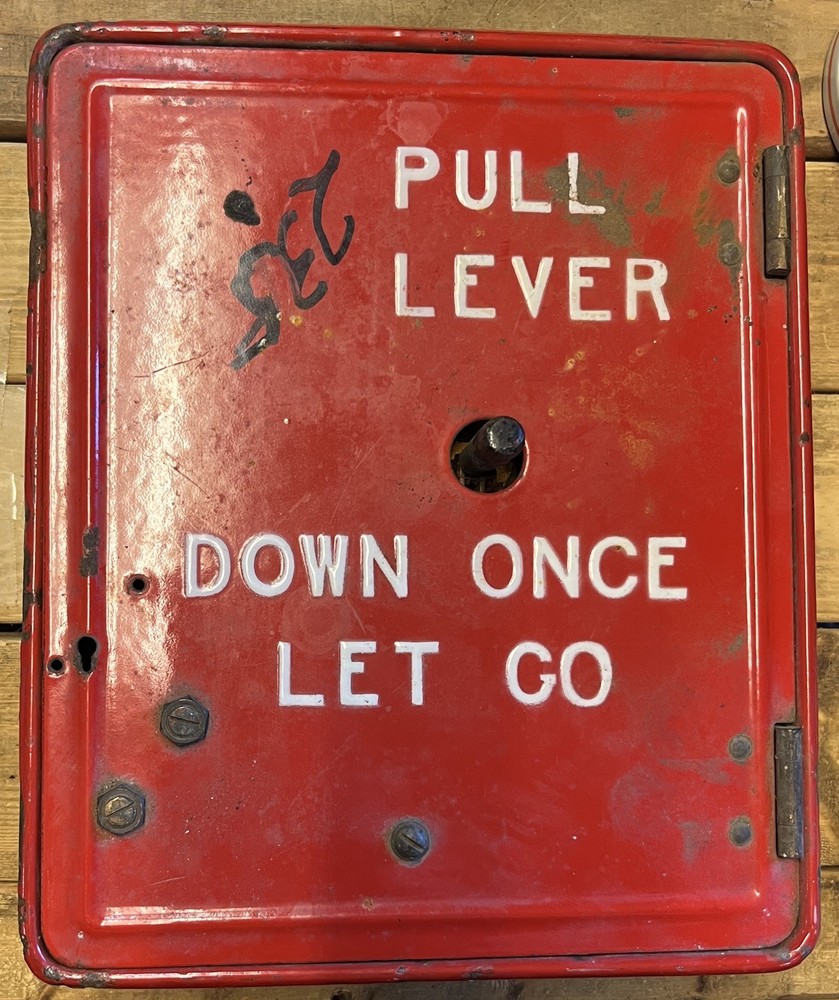 VINTAGE PORCELAIN FIRE ALARM Box