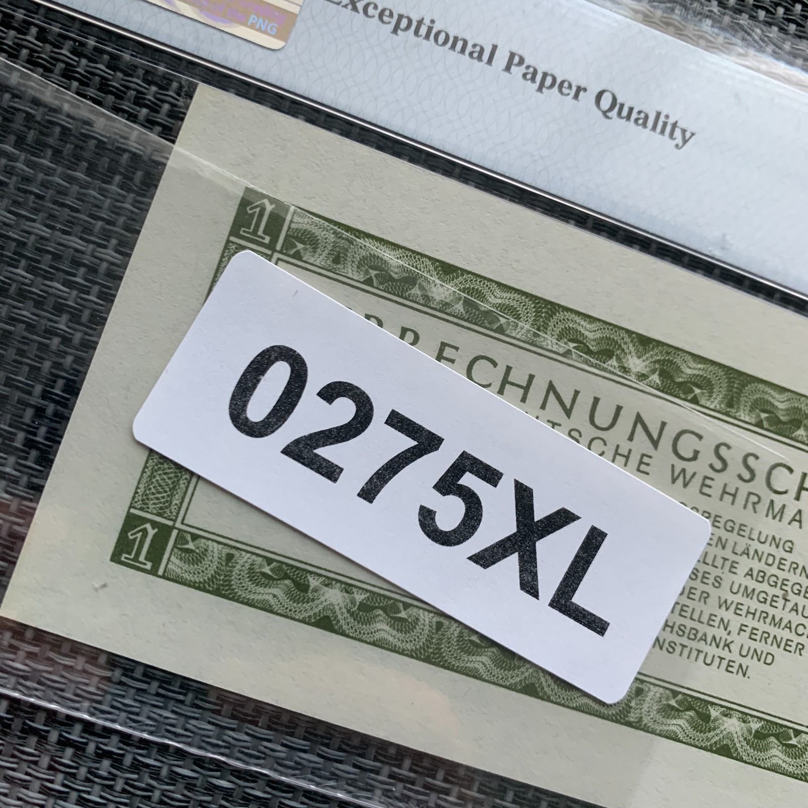 WW2 Era Germany 1 Mark Military Banknote 1944 Gem UNC Currency PMG 66 EPQ