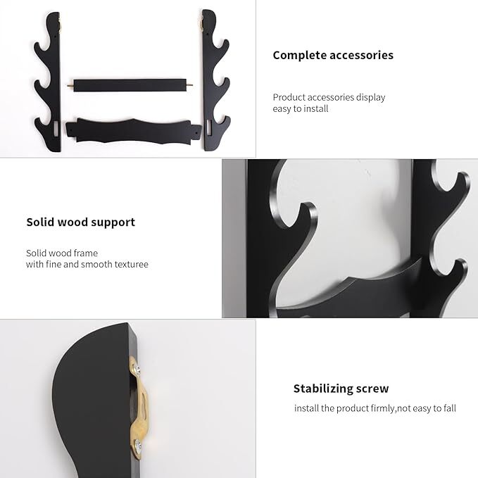 Three Tier Wall Mount Sword Katana Display Stand