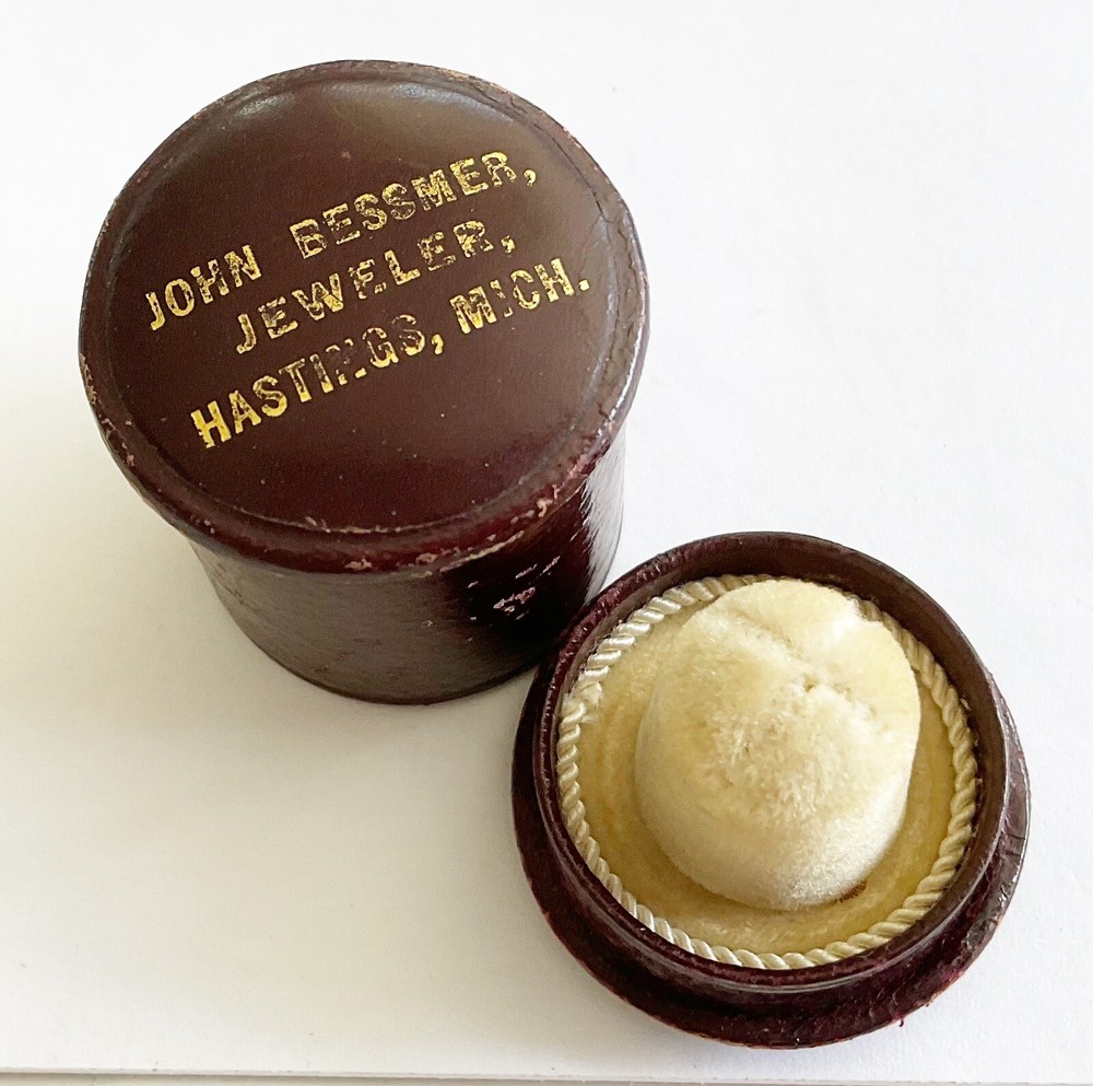 Antique Early Leather Thimble Box