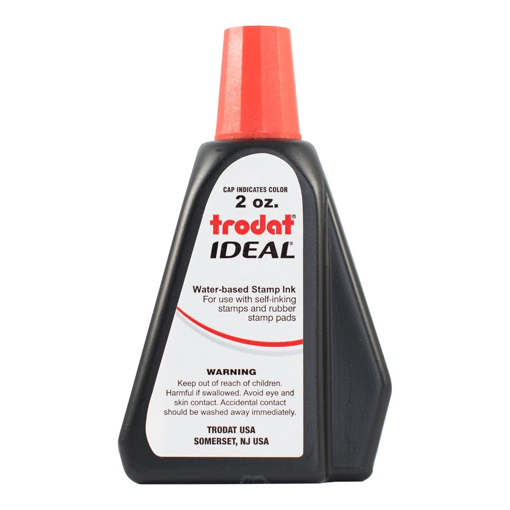 Replacement Stamp Ink 2oz Red for Self Inking and Rubber Stamp Pads Refill