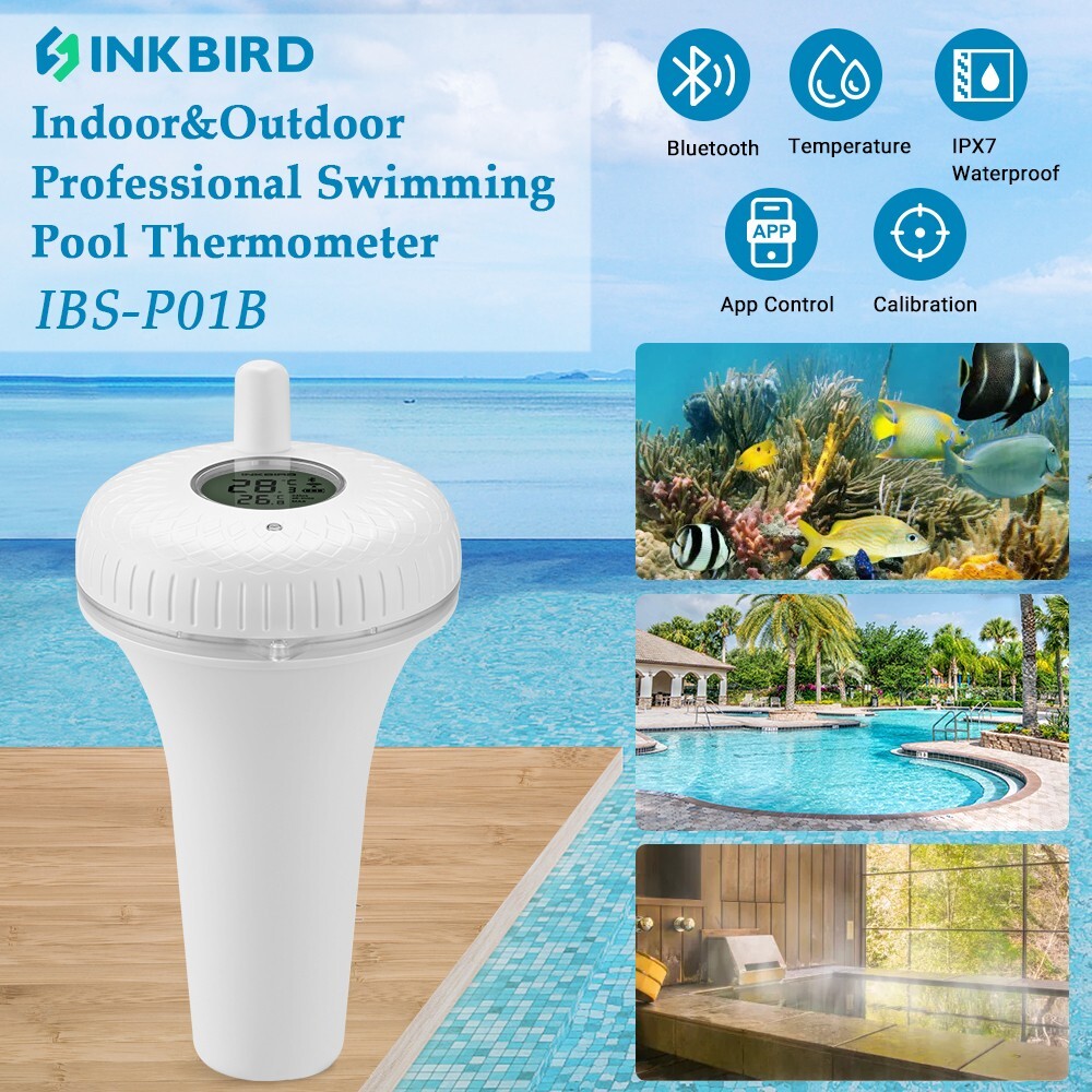 Bluetooth Floating Thermometer Pool Spa Thermometers IBS-P01B App Control Bath