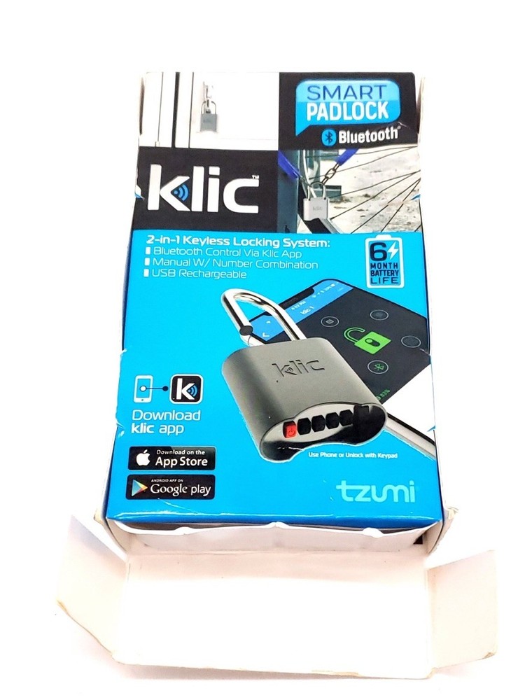 Keyless Padlock Bluetooth Enabled Micro USB Open Box