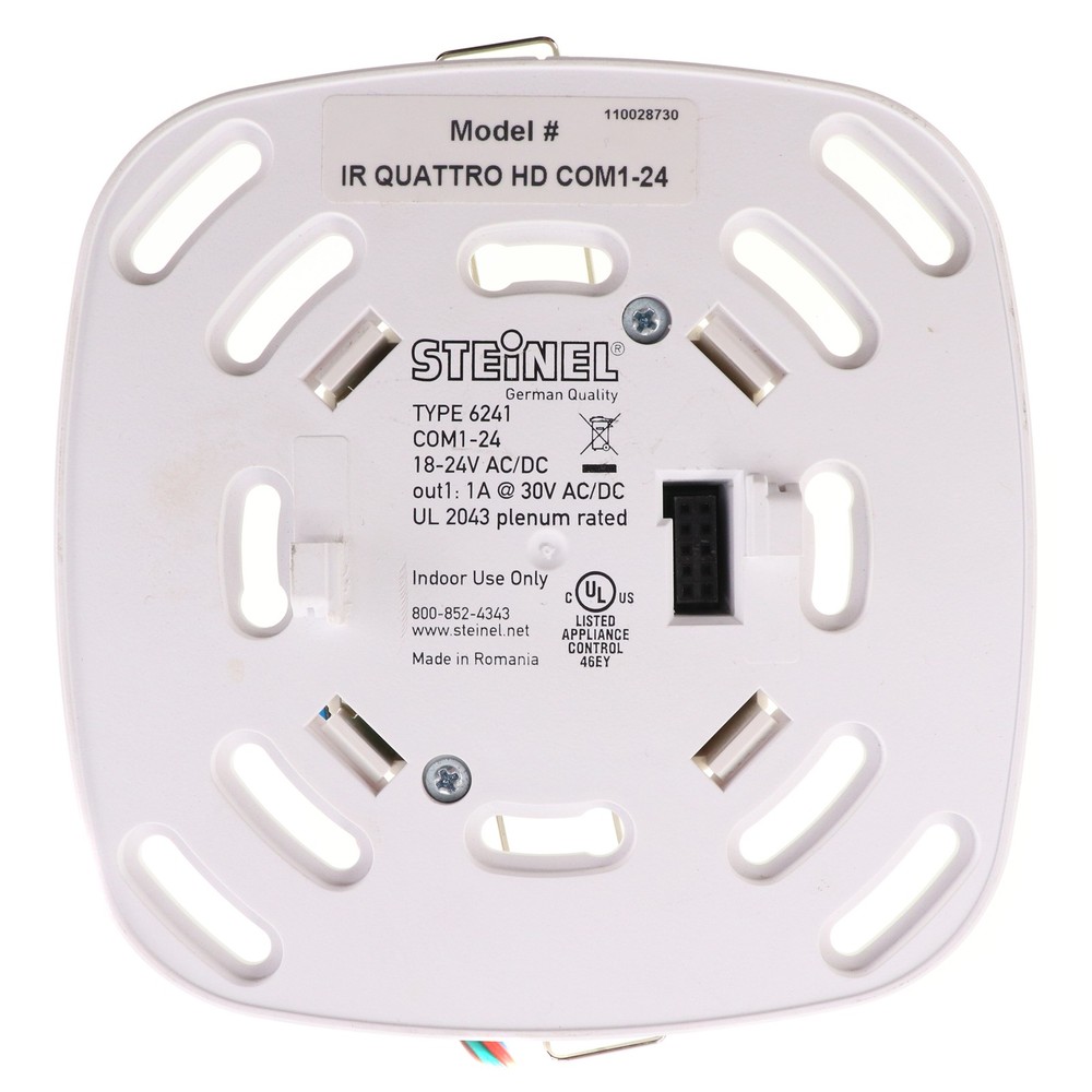 STEINEL 6224-IR-Q-HD-COM1 CEILING MOUNT OCCUPANCY SENSOR, 24V, WHITE