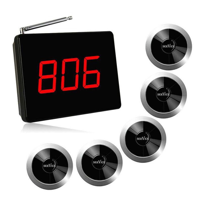 Wireless Calling Button Buzzer Pager Restaurant Paging System For Bar Clinic