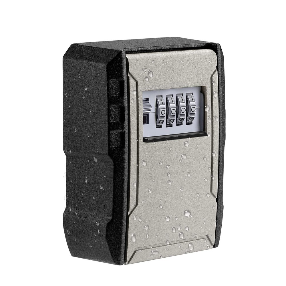 Extra Large Key Lock Box Wall Mount Weatherproof Safe Storage Grey