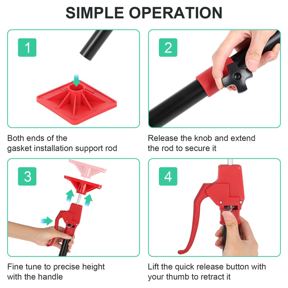 Adjustable Support Pole, 45"-114" Cabinet Jack Support Pole Third Hand Tool 2PC
