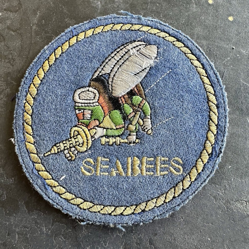 WWII US Navy Seabees Squadron Patch Pocket Felt