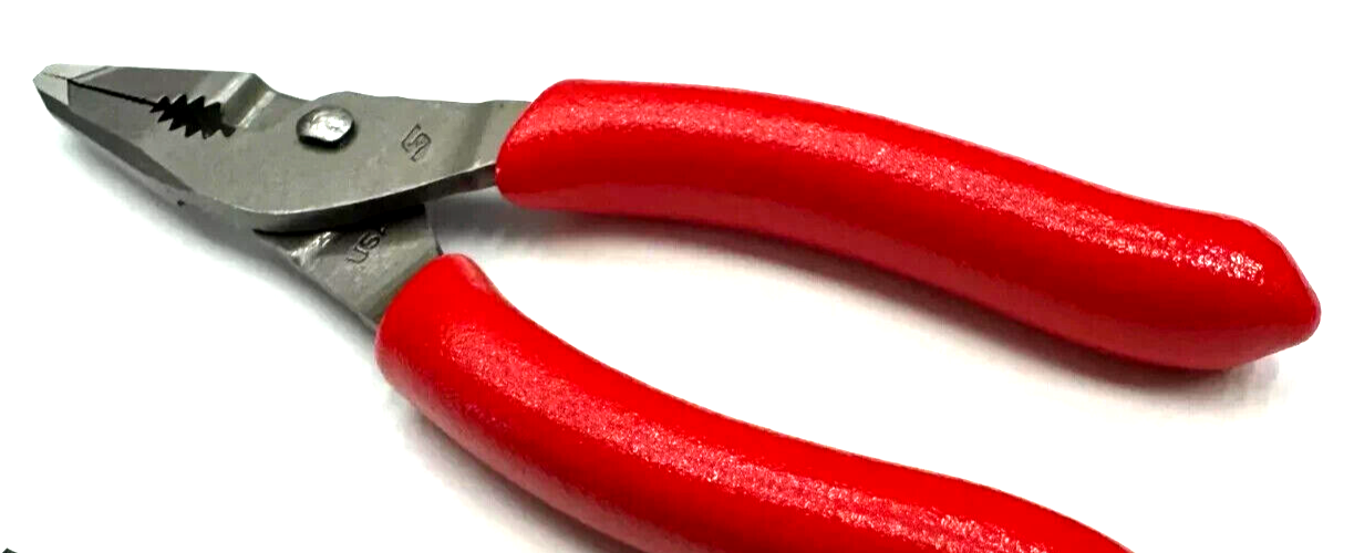 SNAP ON TOOLS USA RED 5" Soft Grip Mini Long Nose Slip Joint Pliers LN44BCF NEW